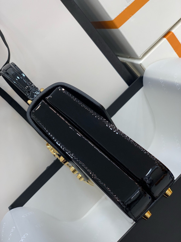 G*u*i sylvie 1969 patent leather mini top handle bag