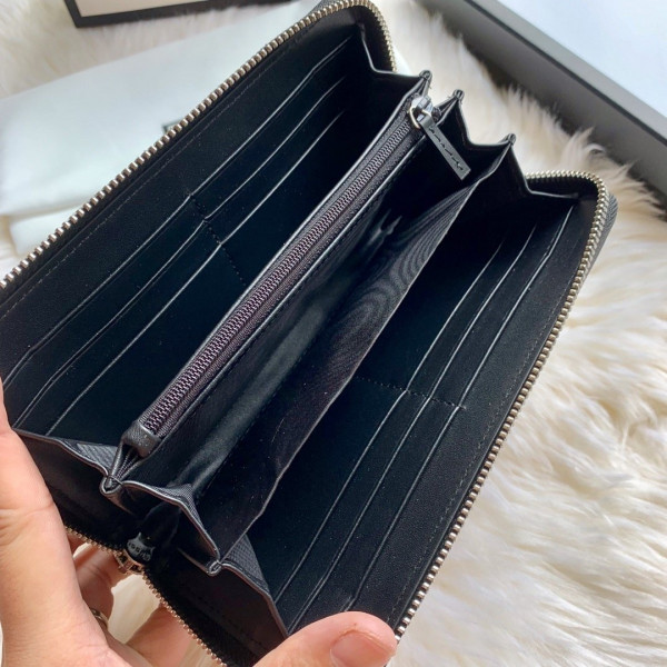 G*u*i leather zip around wallet