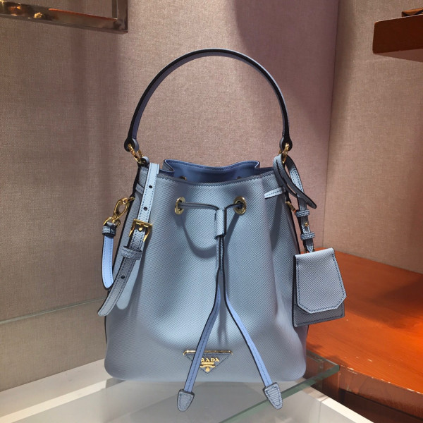 Pra*a saffiano leather bucket bag
