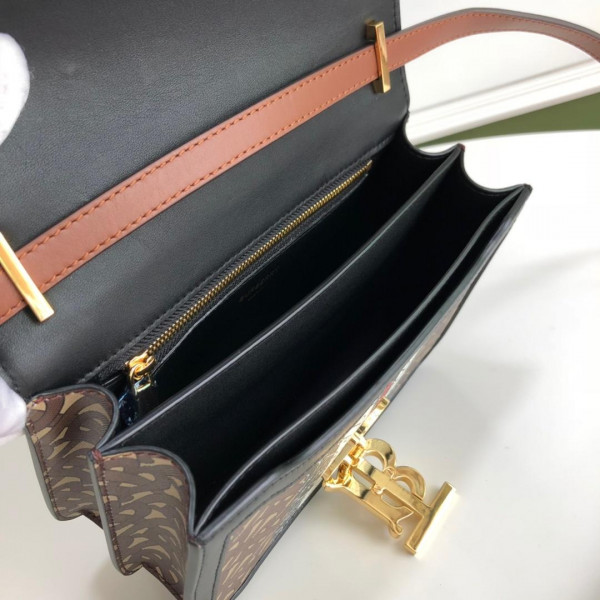 B**rry monogram stripe e-canvas note crossbody bag