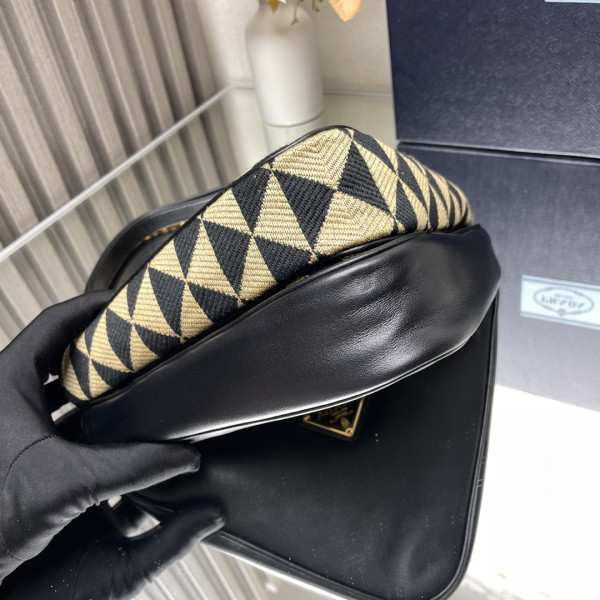 Pra*a triangular sequined pouch-26*16*13cm