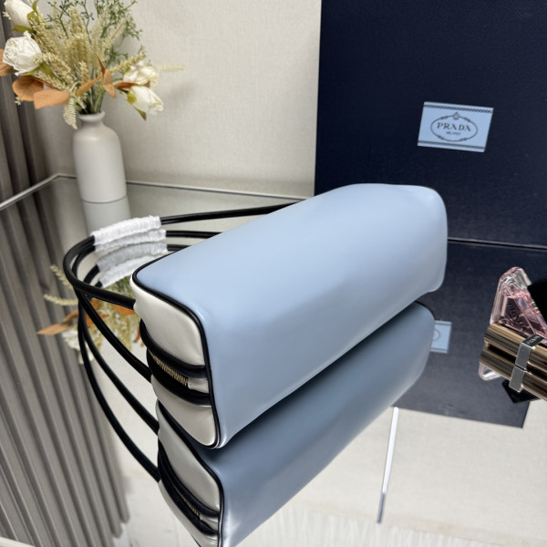 Pra*a swing smooth leather shoulder bag-28*11.5*10cm