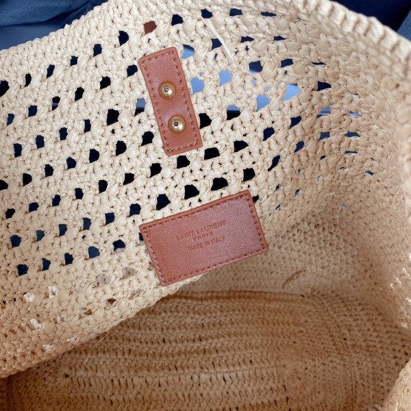 y*l le 5 à 7 S*pple in raffia crochet and smooth leather